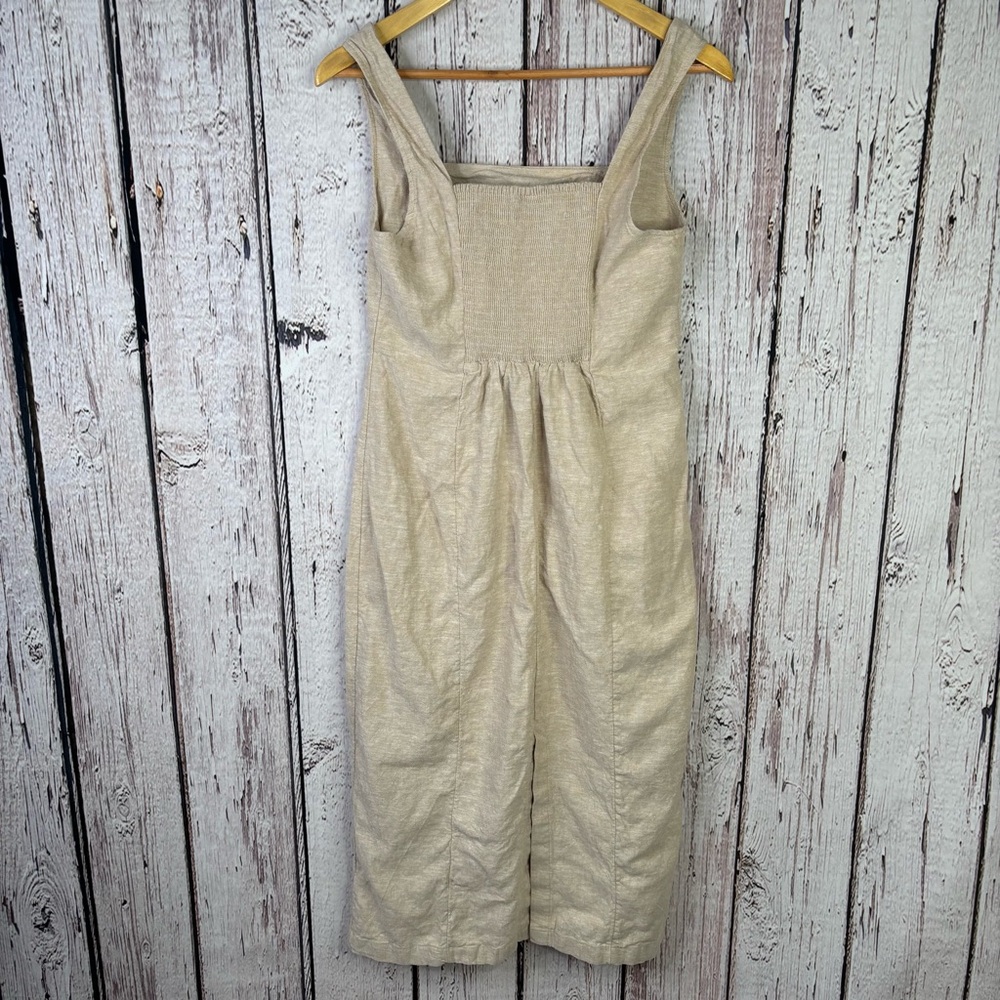 Old‎ Navy Size Medium Sleeveless Linen-Blend Midi Dress Flax Linen Square Neck - Picture 6 of 16
